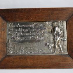 Bas relief argent&eacute; XIXe si&egrave;cle chasse