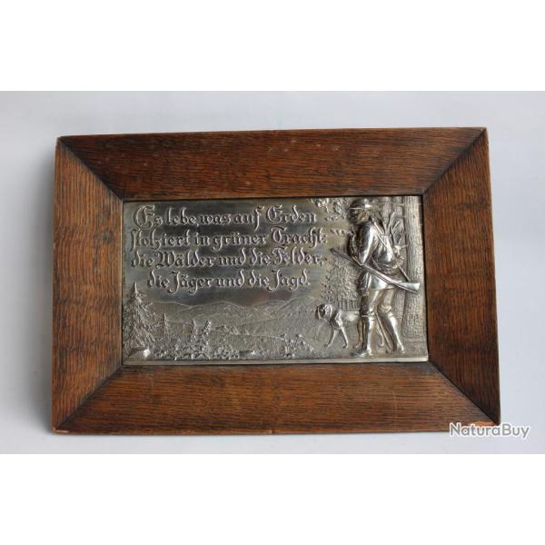 Bas relief argent� XIXe si�cle chasse