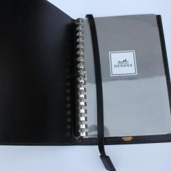 HERMES Grand répertoire téléphonique cuir noir