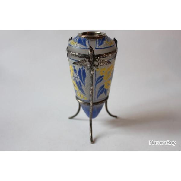 Vase amphore verre �maill� Art d�co D'ARGYL