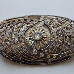 Boucle de ceinture argent et strass France bijoux