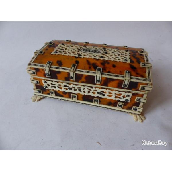 Coffret a bijoux os et �caille Antiquit�s