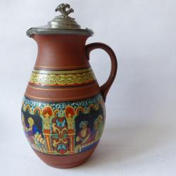 Pichet c&eacute;ramique - Thompson Broadhead pottery pitcher   fumeurs Turcs