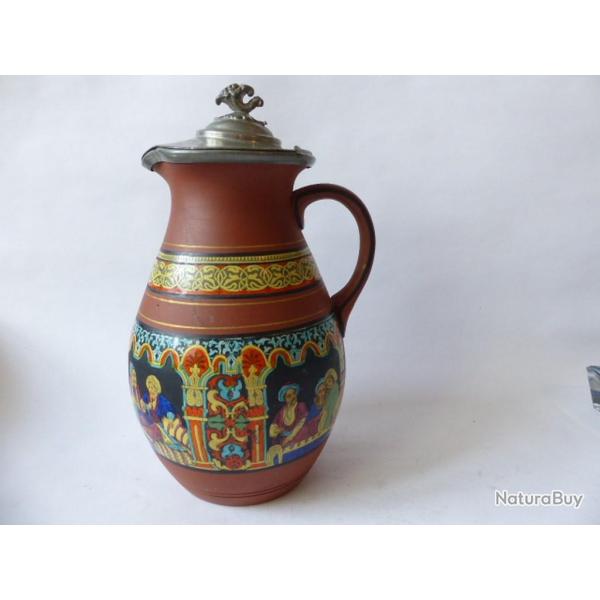 Pichet c�ramique - Thompson Broadhead pottery pitcher   fumeurs Turcs