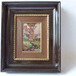 Tableau en &eacute;maux de Limoges Camille Faur&eacute;  &eacute;t&eacute; en Limousin