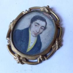 Peinture miniature portrait tableaux antiquit&eacute;s