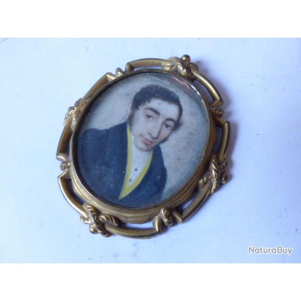 Peinture miniature portrait tableaux antiquit�s