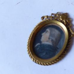 Peinture miniature portrait tableaux antiquit&eacute;s