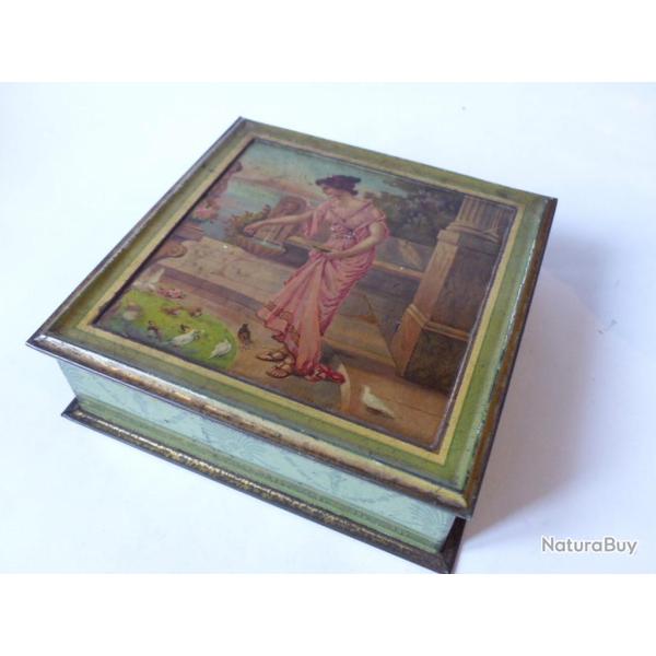 Boite t�le lithographi�e Biscuits PERNOT 1900