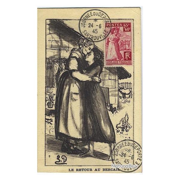 Carte-maximum France n� 401 - Aide aux Fran�ais rapatri�s d'Espagne