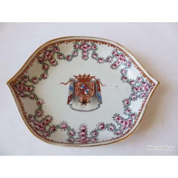 Ancien ravier porcelaine armori� Antiquit�s Art de la table