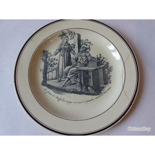 Assiette Fa�ence de Carouge Baylon 1803-1829 Suisse Art de la table