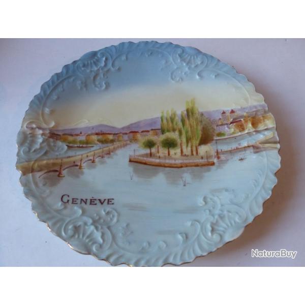 Assiette porcelaine XIXe si�cle Gen�ve