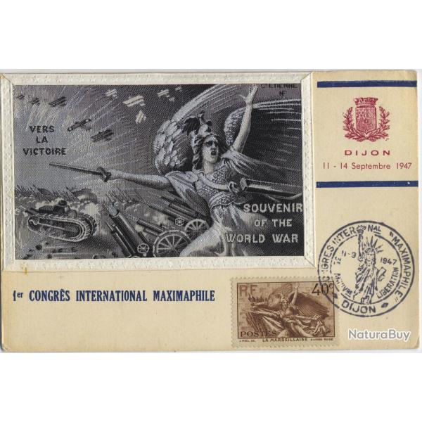 Carte-maximum France n� 315 - La Marseillaise soie tiss�e