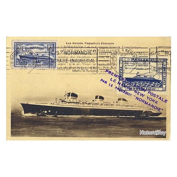 Carte-maximum France n� 299 - Paquebot Normandie