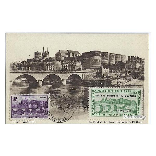 Carte-maximum France n� 500 Angers + vignette