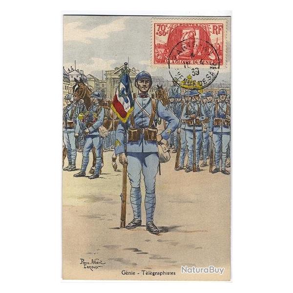 Carte-maximum France n� 423 - G�nie - t�l�graphistes