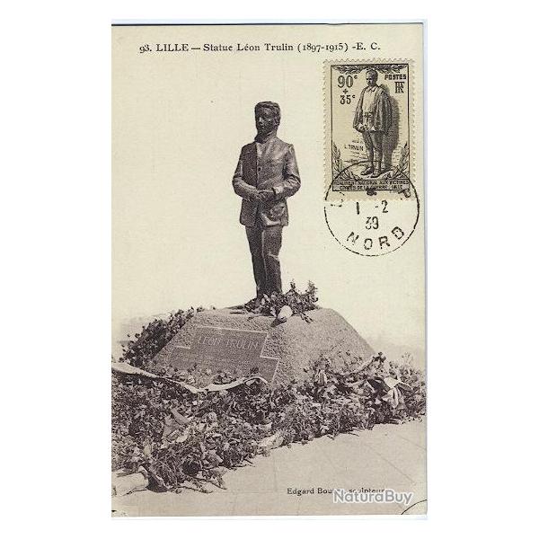 Carte-maximum France n� 420 - Statue L�on Trulin � Lille
