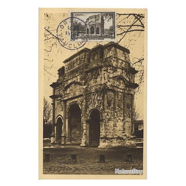 Carte-maximum France n� 389 - L 'Arc de triomphe d'orange