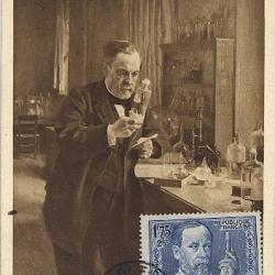 Carte-maximum France n&deg; 385 - Pasteur dans son laboratoire