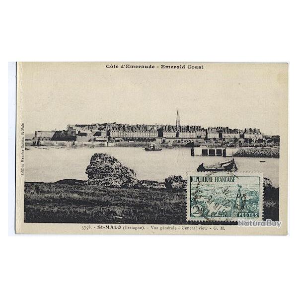 Carte-maximum France n� 301 - La rivi�re bretonne