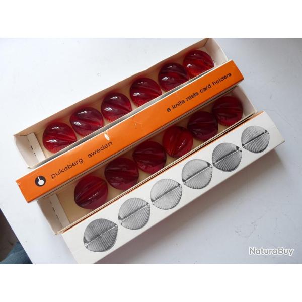 Douze porte-couteaux verre Design Su�dois Sweden Art de la table