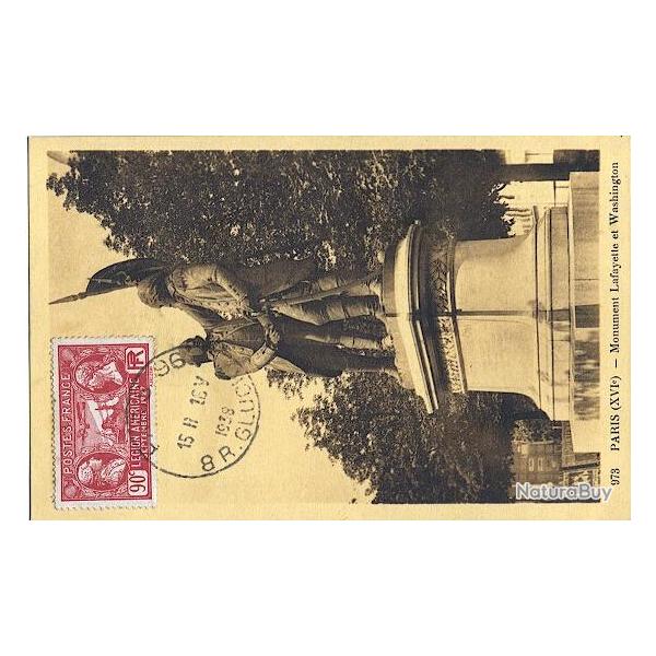 Carte-maximum France n� 244 -  Monument Lafayette et Washington