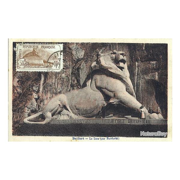 Carte-maximum France n� 230 Belfort - Le lion