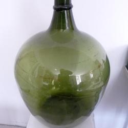 Ancienne Bouteille Géante verre soufflée Art Populaire vin vigne