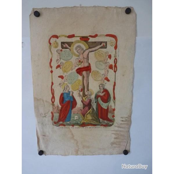 Gravure Polychrome Adoramus Te Christe Et Benedicimus Tibi