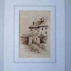 Dessin / Lavis Maison Clara Werner 1897 Zurich