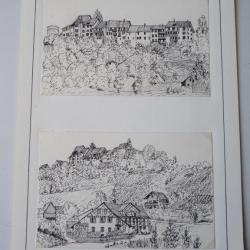 Deux dessins originaux a l'encre A. Vögtli