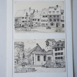 Deux dessins originaux a l'encre A.Vögtli