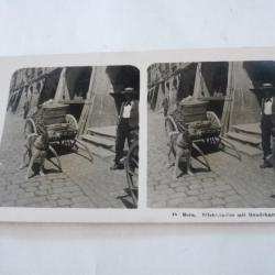Photos stéréo Bern - Marchand de lait - Voiture à Chien