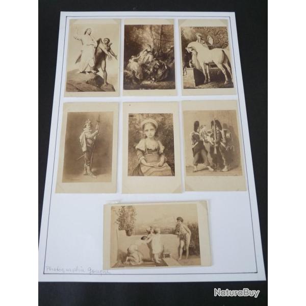 Ensemble de 7 anciennes photographies de tableaux par Goupil