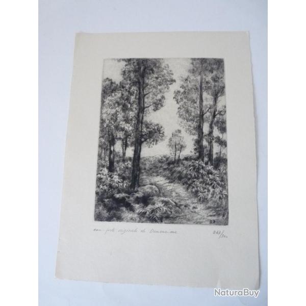 Gravure eau-forte Ren Demeurisse estampe