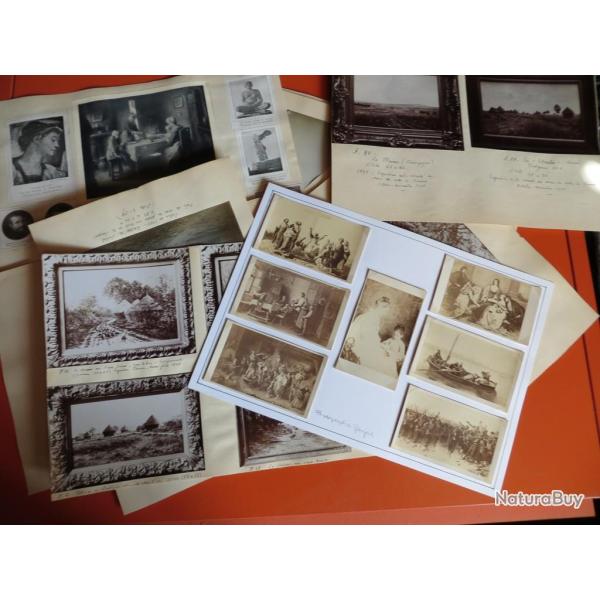Lot (24) anciennes photos tableaux peintures