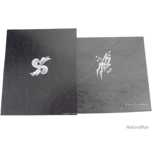 Deux anciens dessins originaux bijoux Nicolet