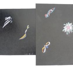 Deux anciens dessins originaux bijoux Nicolet