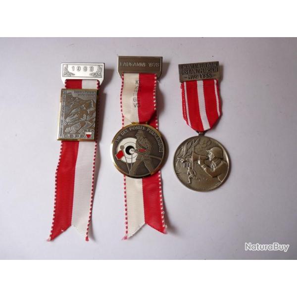 M�dailles (3 ) Pompier Suisse