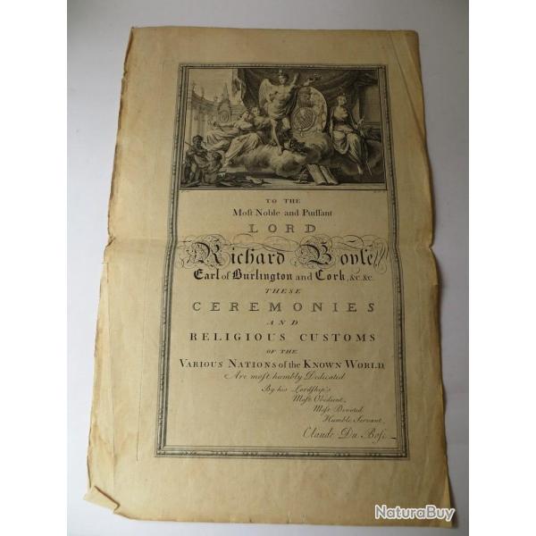 Gravure original  Lord Richard Bonse, Claude Du Bose