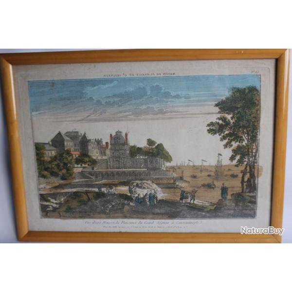 Gravure XIXe sicle Maison de Plaisance Constantinople