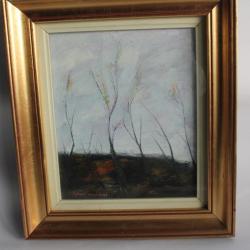 Albert GYORKOS MANYI peinture sur toile Paysage d'hiver