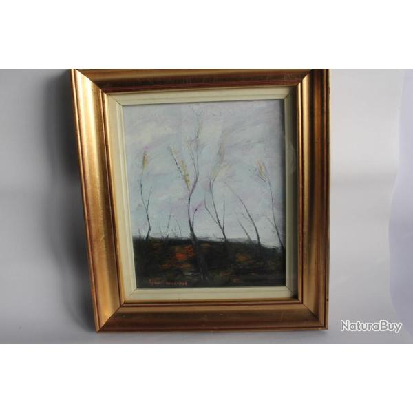 Albert GYORKOS MANYI peinture sur toile Paysage d'hiver