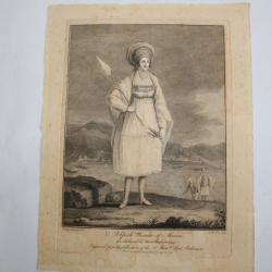 Gravure turque XVIIIe siècle A Greek Woman of Miconi