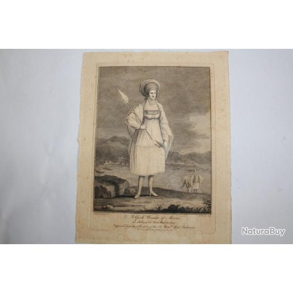Gravure turque XVIIIe sicle A Greek Woman of Miconi