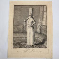 Gravure turque XVIIIe siècle Selictar Aga Sword Bearer Grand Signior
