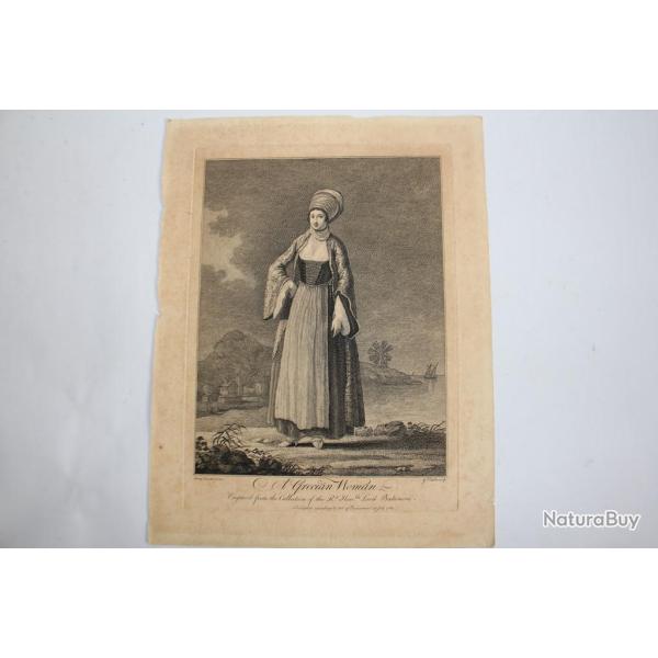 Gravure turque XVIIIe sicle A Grecian Woman