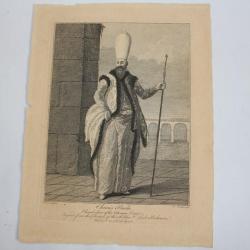 Gravure turque XVIIIe siècle Chiaus Bashi Chamberlain Ottoman Court