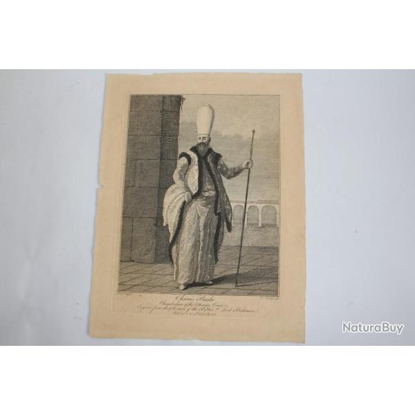Gravure turque XVIIIe sicle Chiaus Bashi Chamberlain Ottoman Court
